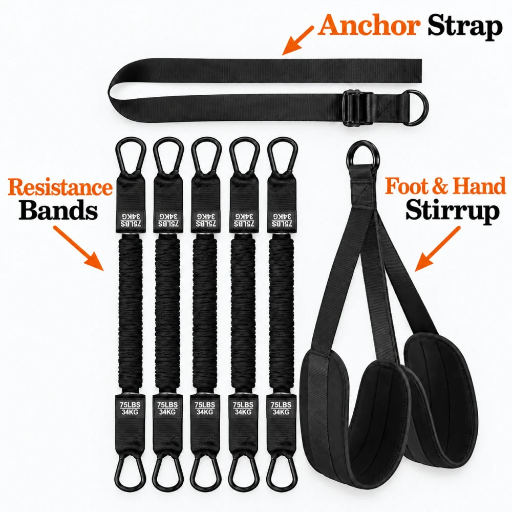 Adjustable Pull-Up Assist Resistance Bands Set